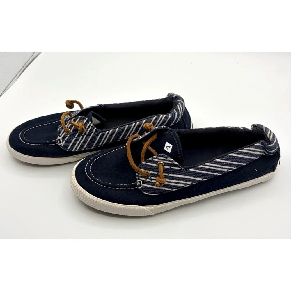 Women's Sperry Top Siders Deck Shoes Blue White Size 8.5